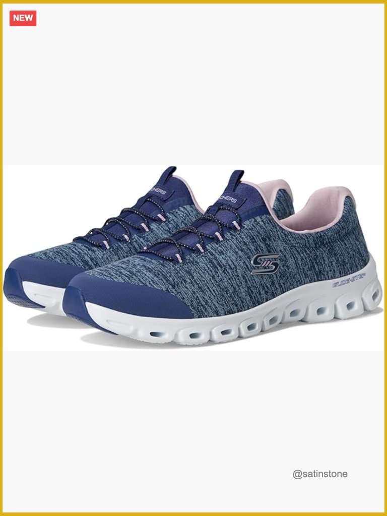Slip-On Athletic Sneakers With Memory Foam, Geometric Midsole